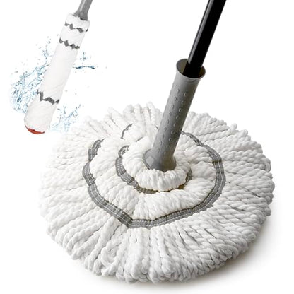 KeFanta Self-Wringing Twist Mop for Floor Cleaning with 57 " Long Handle - color: Gray&white (1 Handle & 1 Mop Head)