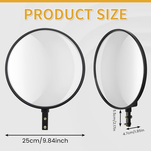 12” Acrylic Convex Mirror, Adjustable Wide Angle View Curved Security Mirro for The Garage Blind Spot, Store Safety