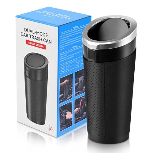 Car Trash Can with Lid, Leakproof, Mini, 1 Pack, Silver - color: Silver 01