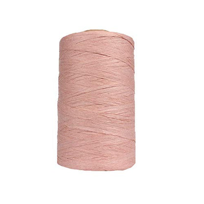316Yard Rayon Raffia Paper Yarn for Crochet - Blush Pink Ribbon for Knit Summer Sun Hat, Beach Bag, Craft DIY Decoration