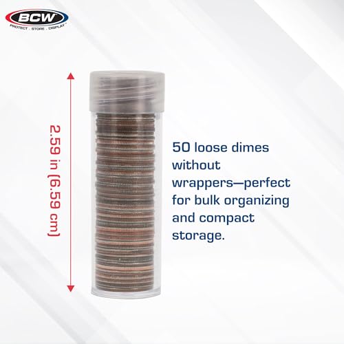 BCW Dime Coin Tubes (Quantity of 5)