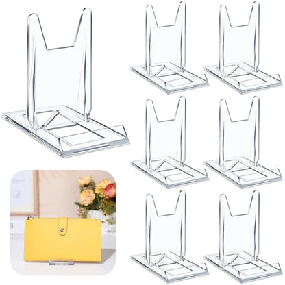 6 Packs Adjustable Purse Display Stand Clear Acrylic