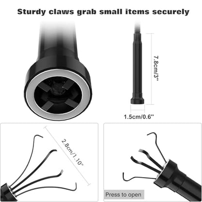 Housolution Grabber Tool Magnetic, Bendable Reacher with LED Lights, Black - color: Claw Grabber-black