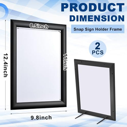 Blulu 2 Pack Aluminum Snap Frame 8.5 x 11 Inch, Black - color: Black, size: 8.5 x 11 Inch