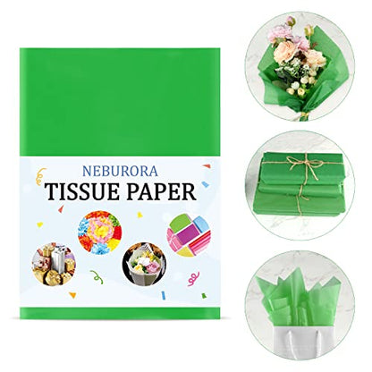 NEBURORA 120 Sheets Green Tissue Paper Christmas Gift Wrap Paper - color: Green