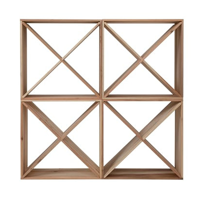 Y1LA 24 Bottle Wine Rack Holder Compact Cellar Cube Bar Storage Kitchen Decor Wood Display Home,Wine Storage Cube for Wood Crate in Natural (4, Natural-c)