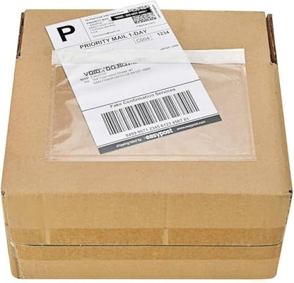 9527 Product 7.5" x 5.5" Packing List Envelope, Clear Adhesive Shipping Label Pouchs, Waterproof Top Loading Packing List, (50 Pack) - size: 7.5" x 5.5" | 50 pack