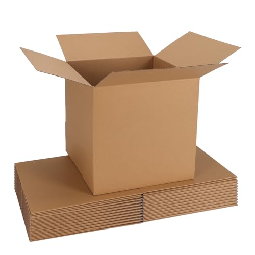 CRUGLA 12x12x12 Shipping Boxes 10 Pack, Brown Corrugated Cardboard Boxes with Side-Lock and Pre-Applied Double-Sided Tape, Easy Assemble Packing Mailer Boxes for Small Business Shipping - size: 12x12x12 Inch 10 Pack