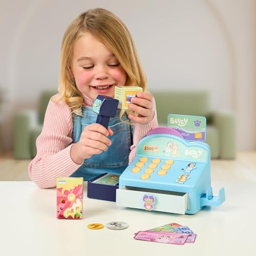 Bluey Cash Register Playset, Interactive Play Register with Scanner - style: Cash Register
