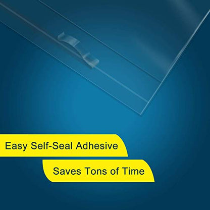 iMailer - 200 Pcs - 12" x 18" Poly Bags with Suffocation Warning Self Seal- Clear Shipping Bags 1.6 Mil for Clothing, Shirts, Packaging - Permanent Adhesive - size: 12" x 18", style: Permanent Glue