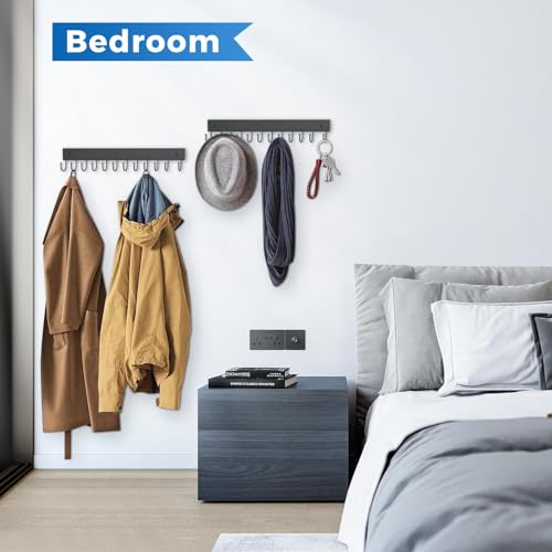Belt Hanger Wall Mounted, Wooden Belt Organizer 2 Pack - color: Black, size: 2 Pack-Belt