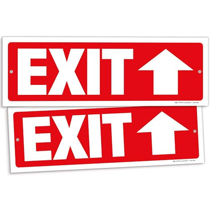 iSYFIX Exit Signs, 2 Pack, 12x4 Inch, Directional Up Arrow - color: Plastic Up, size: 2 Pk 12x4
