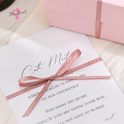 MAYREEL Dusty Rose Satin Ribbon 1/8 Inch Thin Double Faced 50 Yards - color: Dusty Rose, size: 1/8 Inch