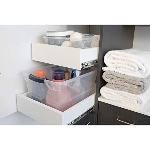 Rubbermaid Cleverstore Clear 41 QT Pack of 6 Stackable Plastic Storage Containers with Durable Latching Clear Lids - size: 41 Quart - 6 Pack