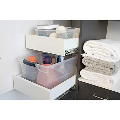 Rubbermaid Cleverstore Clear 41 QT Pack of 6 Stackable Plastic Storage Containers with Durable Latching Clear Lids - size: 41 Quart - 6 Pack