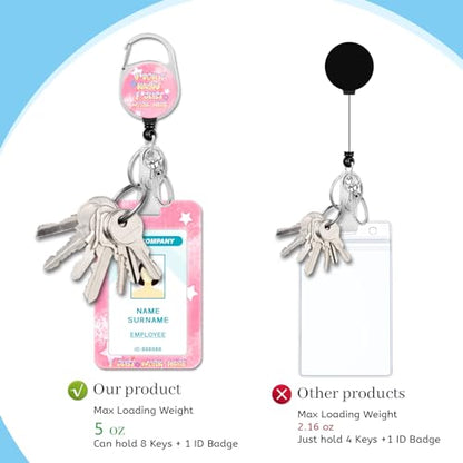 Hancynir Quote Lanyards for Id Badges, Badge Holder Retractable Reel Clip - color: I Dont Know Pink