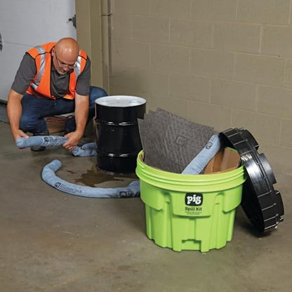 PIG Spill Kit in 20-Gallon High-Visibility Container | 12 Gallon Absorbency | KIT264