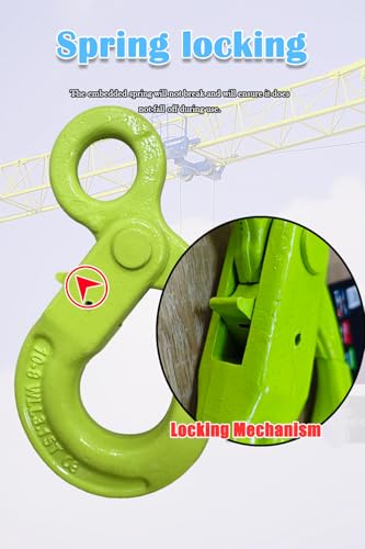3.15t Eye Self Locking Hook WLL 6944 LBS Heavy Duty Forged Lifting Shackles for Rigging, Towing, Construction, and Marine Use【3.15T】 - size: 6944 LBS