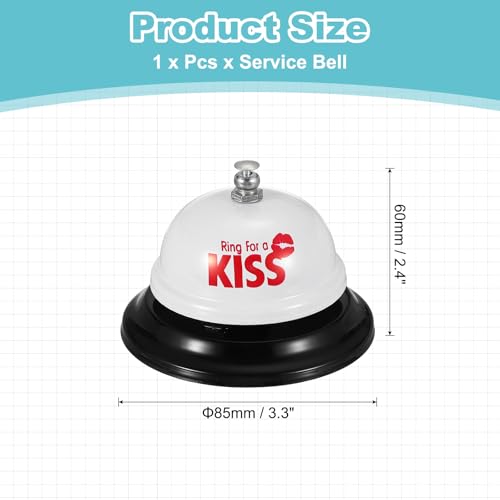 PATIKIL Desk Bell, 3.3" Service Call Bell Ringing, KISS, White - color: White(kiss)