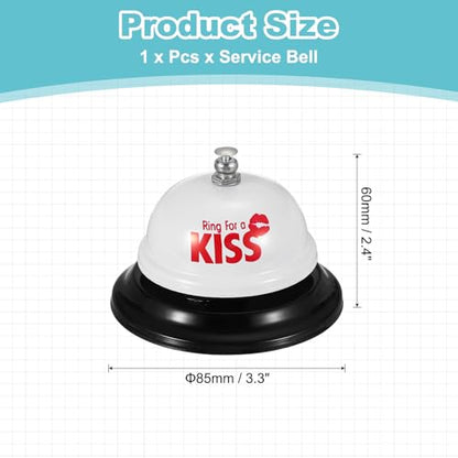 PATIKIL Desk Bell, 3.3" Service Call Bell Ringing, KISS, White - color: White(kiss)