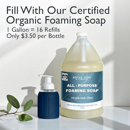 Foaming Glass Hand Soap Dispenser Navy Blue Foam 8oz - color: Navy Blue