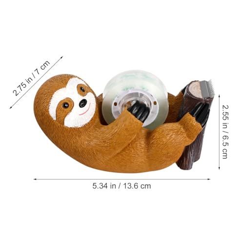 Uonlytech Sloth Tape Dispenser Cute Tape Holder Desk Accessory Portable Cartoon Cutter Tool for Office Home Workshop Small Size 5.35 X 2.75 X 2.55 in