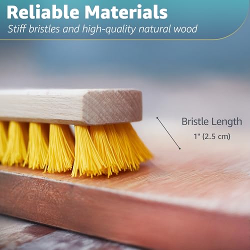 Deck Scrub Brush Head 7.87" - Heavy Duty Concrete & Wooden Deck Scrub Brush with Hard Nylon Bristles (Pack of 2) - size: 7.87" (Pack of 2)
