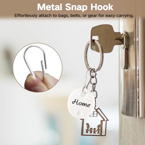 Gute 100Pcs Plastic Key Tags with Metal Hooks,1 Inch Double-Sided Labels