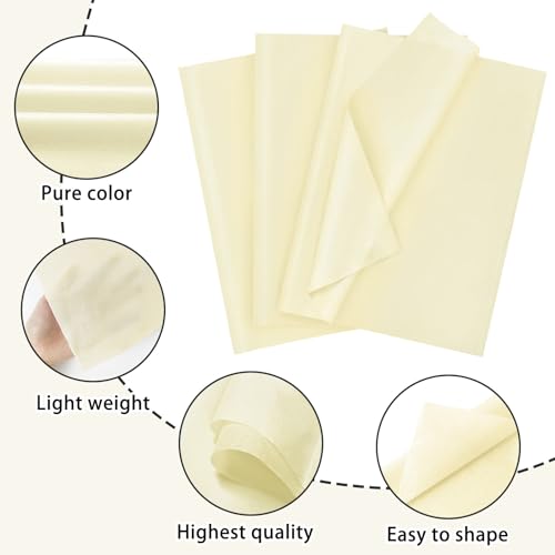120 Sheets 14 x 20 Inch Cream Tissue Paper for Gift Bag Wrapping - color: Ivory