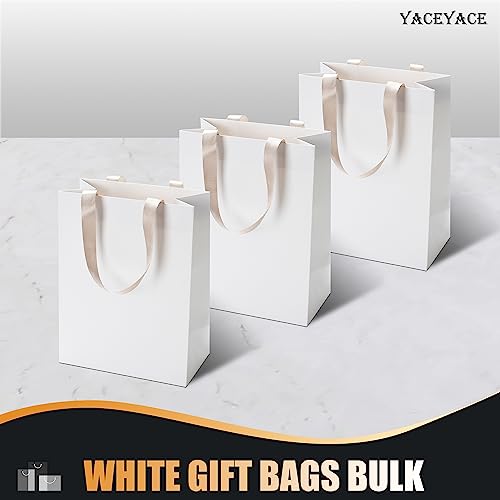 White Gift Bags, 10Pcs 8x4.25x10 White Kraft Paper Bags - color: White, size: 8x4.25x10.5 Inch (Pack of 10)