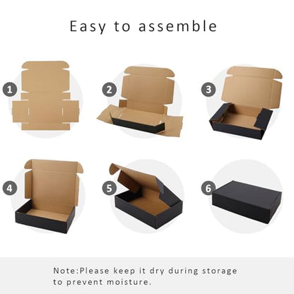 BIOBROWN Black 9x6x2" Small Shipping Boxes 25 Pack for Packaging - color: Black, size: 9x6x2 inch-25pack
