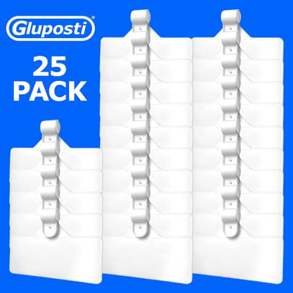 Gluposti Shelf Labels for Wire Shelving, 3" White Wire Shelf Label Holders