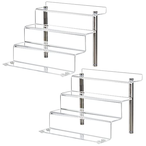 9 x 6 inch Clear Acrylic Display Riser, 4-Step, 2 Pack