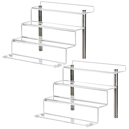 9 x 6 inch Clear Acrylic Display Riser, 4-Step, 2 Pack