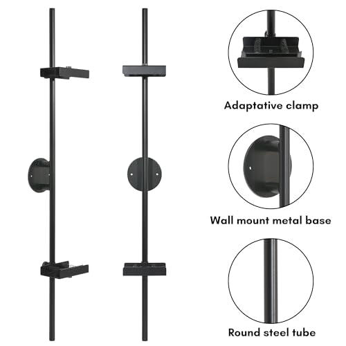 Americanflat 24" Picture Frame Stand - Wall Mounted Frame Stand - Artwork and Photo Easel with Adaptive Clamps for Different Frame Profiles - Ideal for 18x24 Frame - Black - size: 24 inch