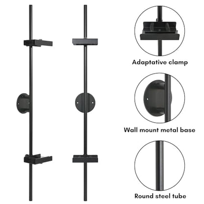 Americanflat 24" Picture Frame Stand - Wall Mounted Frame Stand - Artwork and Photo Easel with Adaptive Clamps for Different Frame Profiles - Ideal for 18x24 Frame - Black - size: 24 inch