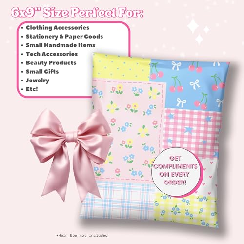 Picksie Mailers- 6x9 Designer Poly Mailers Shipping Bags Small Biz Supplies - color: Pretty Little Patchwork, size: 6x9