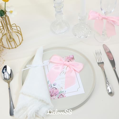 Baby Pink Satin Ribbon Twist Tie Bows 5 Inch 36 Pack - color: Baby Pink