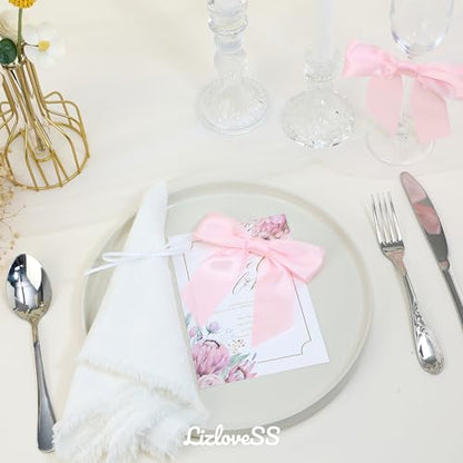 Baby Pink Satin Ribbon Twist Tie Bows 5 Inch 36 Pack - color: Baby Pink
