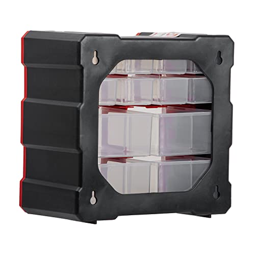 INTERTOOL Small Parts Organizer - 12 Removeable Bin Drawers - Tool Box for Storing Hardware and Garage Organization - For Screws, Bolts, Legos, Arts and Crafts - 10” x 10” x 6” - BX08-4024 - style: 12 Drawers