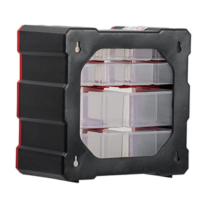 INTERTOOL Small Parts Organizer - 12 Removeable Bin Drawers - Tool Box for Storing Hardware and Garage Organization - For Screws, Bolts, Legos, Arts and Crafts - 10” x 10” x 6” - BX08-4024 - style: 12 Drawers