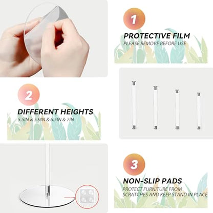 4 Pack Small Clear Acrylic Display Stands Risers, Pedestal Stand