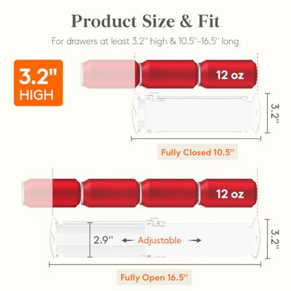 Lifewit 3.2" High Drawer Dividers for Clothes, Adjustable Drawer Organizers - size: 3.2"H, 10.5-16.5"L