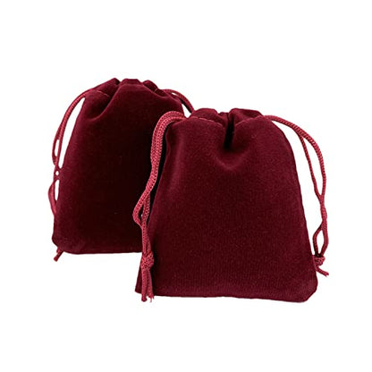 Palmhomee Pack of 48 3x4 Inch Velvet Drawstring Bags Gift Bag Velvet Pouch For Jewelry Wedding and Party Favor (Bungundy) - color: Bungundy
