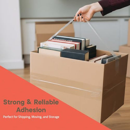 12 Rolls Clear Packing Tape 2 Inch Wide – Strong Adhesion & Durable 1.7 Mil Thickness Clear Packing Tape for Moving, Shipping & Storage – Smooth Unwinding Packaging Tape Refill, 60 Yards Per Roll - size: 12 pack