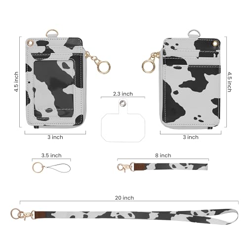 MONDO DESIGNS 2-in-1 ID Badge Holder Lanyard Wallet - Cow - color: Cow