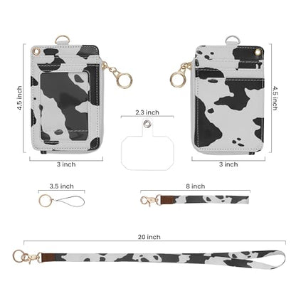 MONDO DESIGNS 2-in-1 ID Badge Holder Lanyard Wallet - Cow - color: Cow