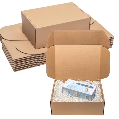 Wowxyz Shipping Boxes 12x9x4 Inches 20 Pack Corrugated Cardboard Brown Box - size: 12x9x4"
