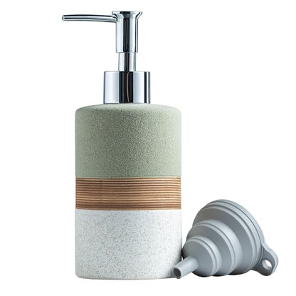 Ceramic Dish Soap Dispenser for Bathroom Shower Hand Soap Dispenser - color: Green and White, size: 1xSoap Dispenser