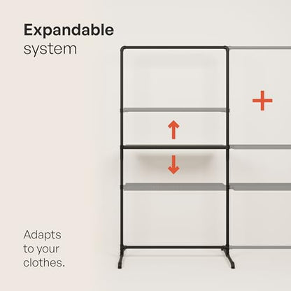 pamo Large Clothing Rack Black – 114" W x 76" H, 309 lbs Load Capacity - color: Black, size: 3 Standard